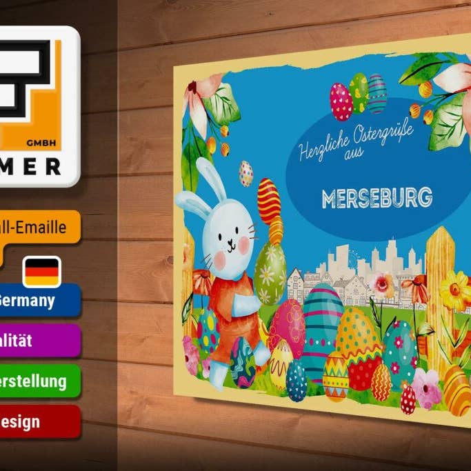 Femer - Wholesale Sign - Merseburg wooden Easter greetings 40 x 30 cm gift decoration2