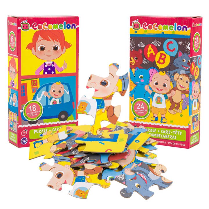 Deluxe Import Trading - Wholesale Puzzle - Kids - Sure Lox Kids Cocomelon 18 & 24 Piece Puzzles Set