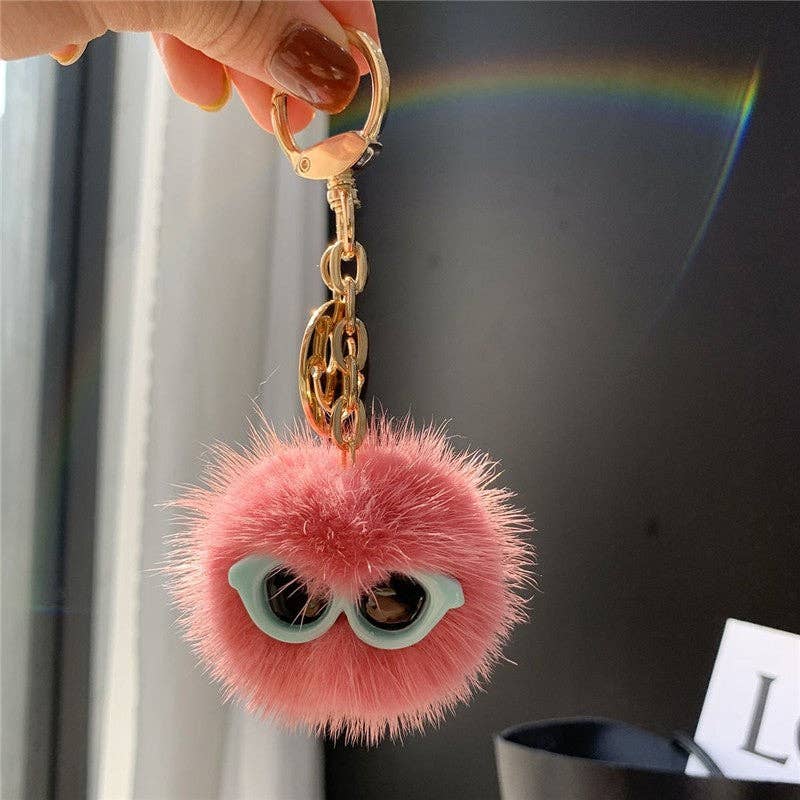 FurDecoration – wholesale Keychain – Women's – Fluffy Mink Fur Ball Keychain Bag Charm9