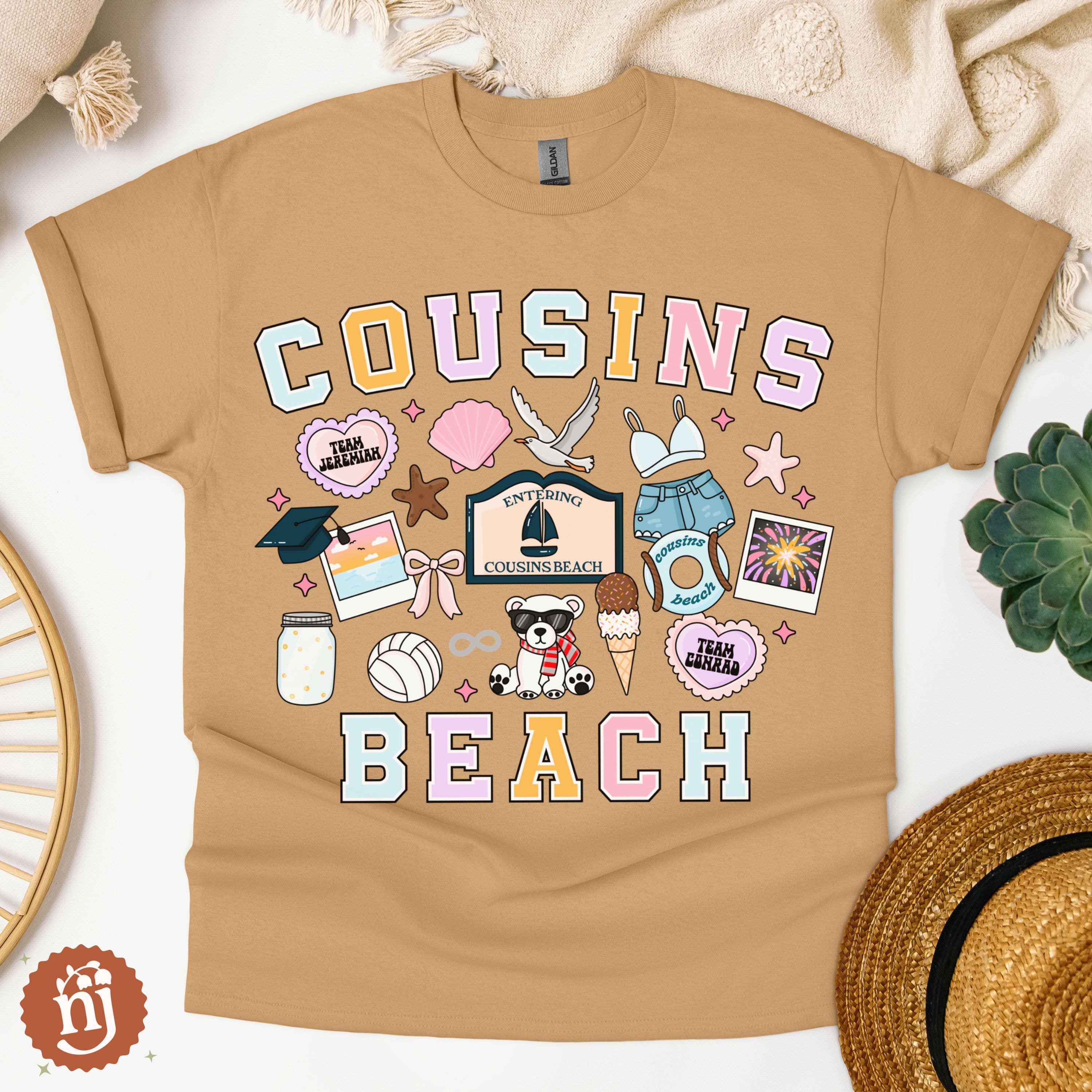 Nearly June Design Co – wholesale T-shirt (graphic) – unisex – The Summer I Turned Pretty Cousins Beach T-Shirt2