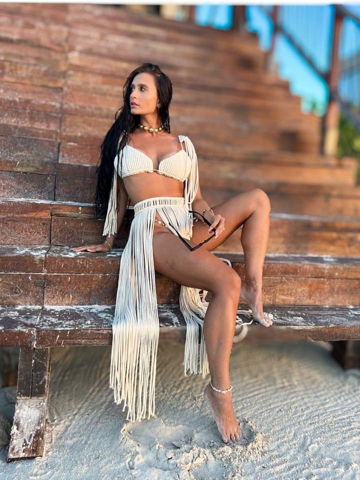 Fantastisk håndlavet macrame kostume sæt. for engroshandel hos Entre Dos Tierras .Boutique