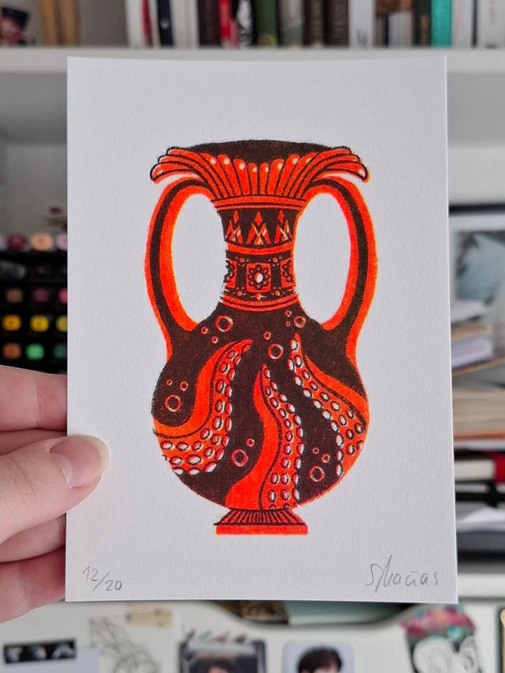 "Kraken" A6 RISO Mini-Print for wholesale by Sara Macias