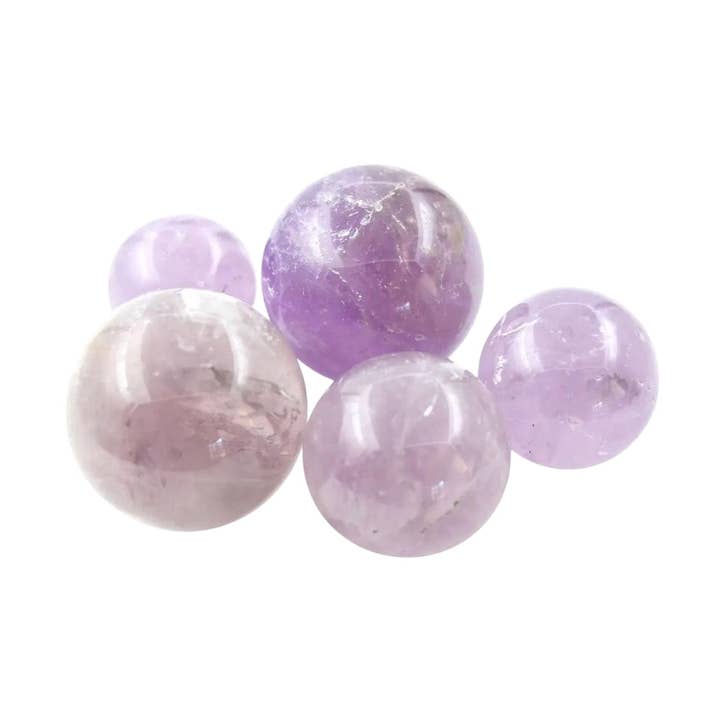 Amethyst Sphere, Pack of 5 for wholesale by Earths Elements Wholesale
