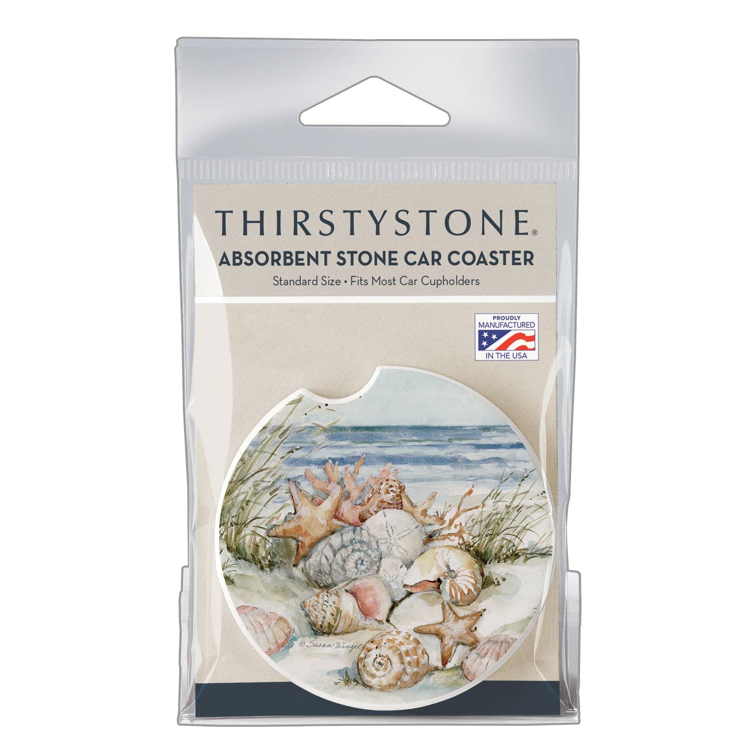 CounterArt/Highland Home/Thirstystone/CoasterStone – wholesale Underlägg för bil – Unisex – ”Sanctuary” Absorberande stenunderlägg 1st1