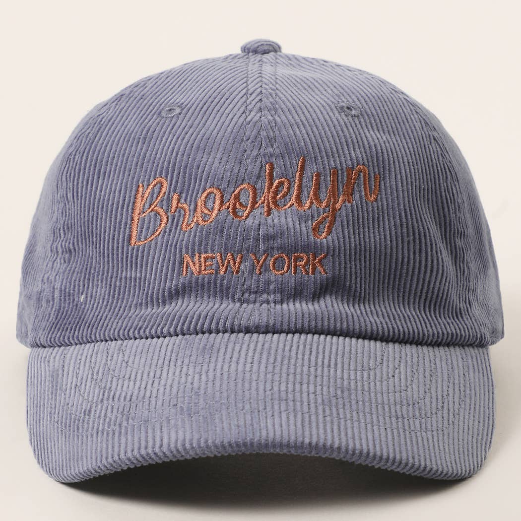 Custom Corduroy Embroidered Hat – Your City & State Design for wholesale on Faire9