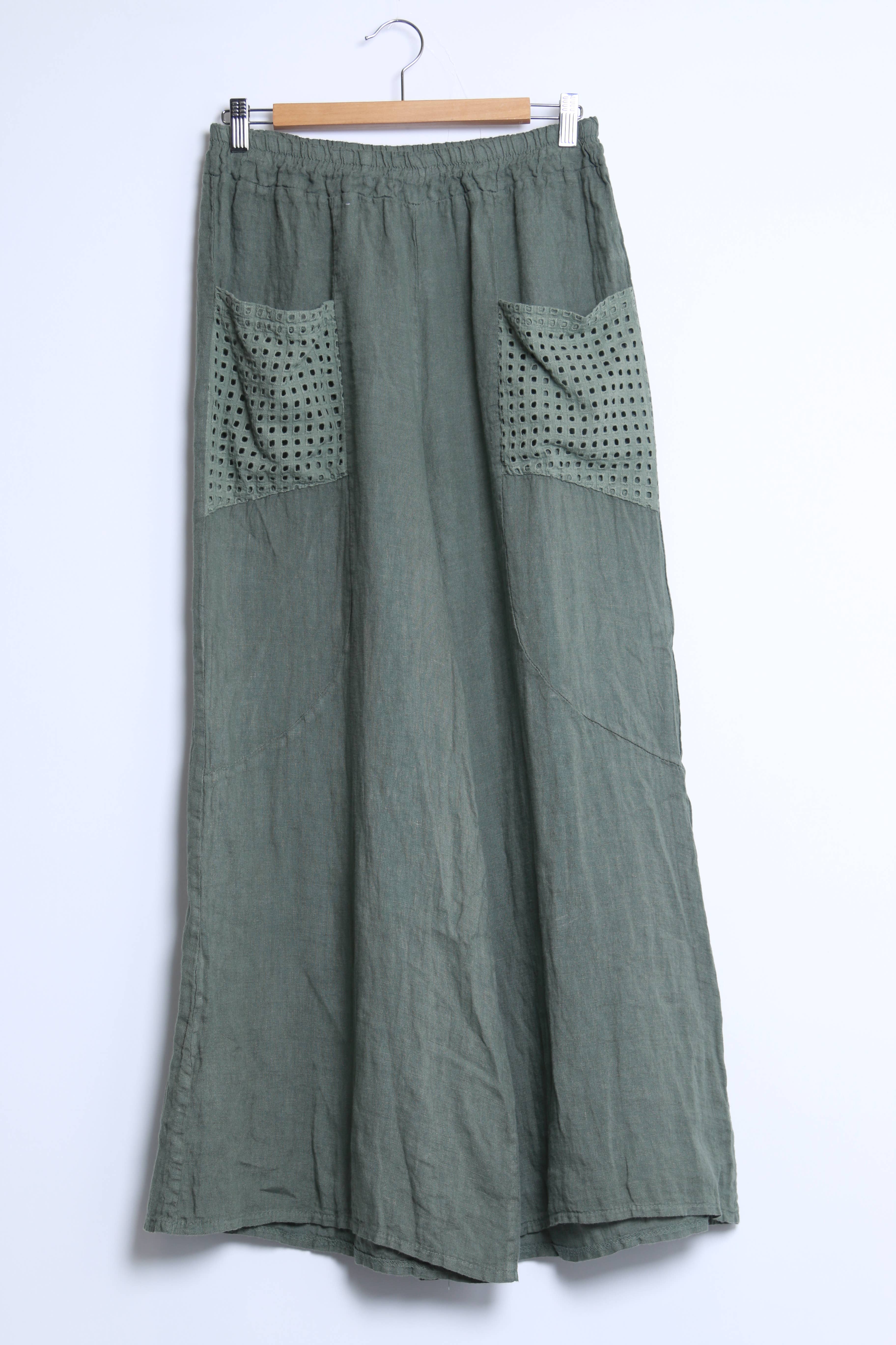 Shyloh - Wholesale Pants - Women's - Linen Trousers with Openwork Pockets 2058012