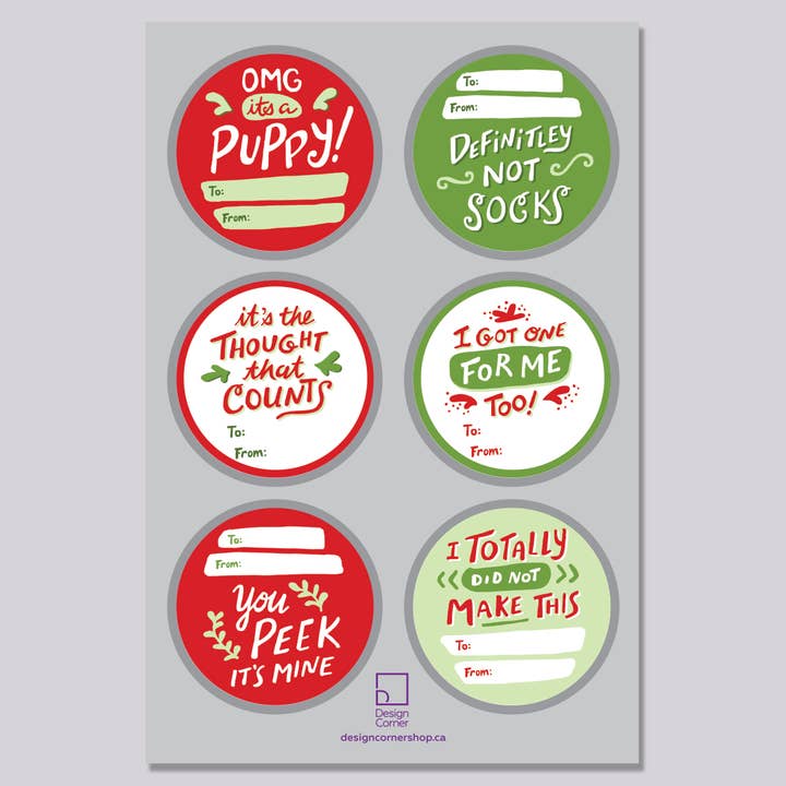 RIKTIGA taggar RÖD Rolig presentetikett Vinyl klistermärke för wholesale av Design Corner