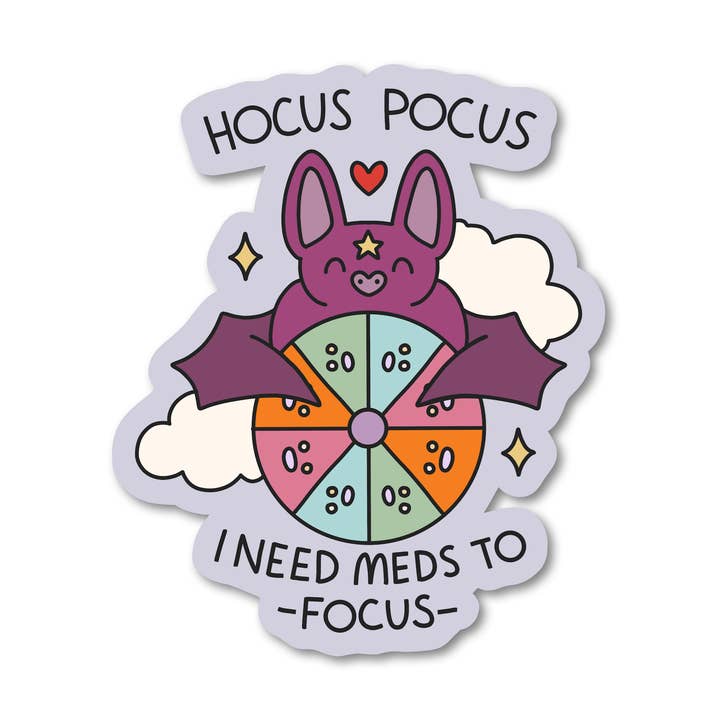 Hocus Pocus Preciso de Medicamentos para me Concentrar Autocolante de Vinil por atacado de Mouthy Broad
