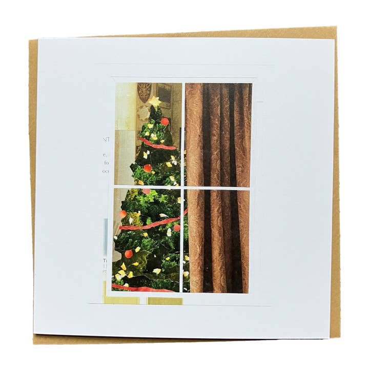 Festive Window Christmas Card (Tree) for wholesale by Soodle Street Studio