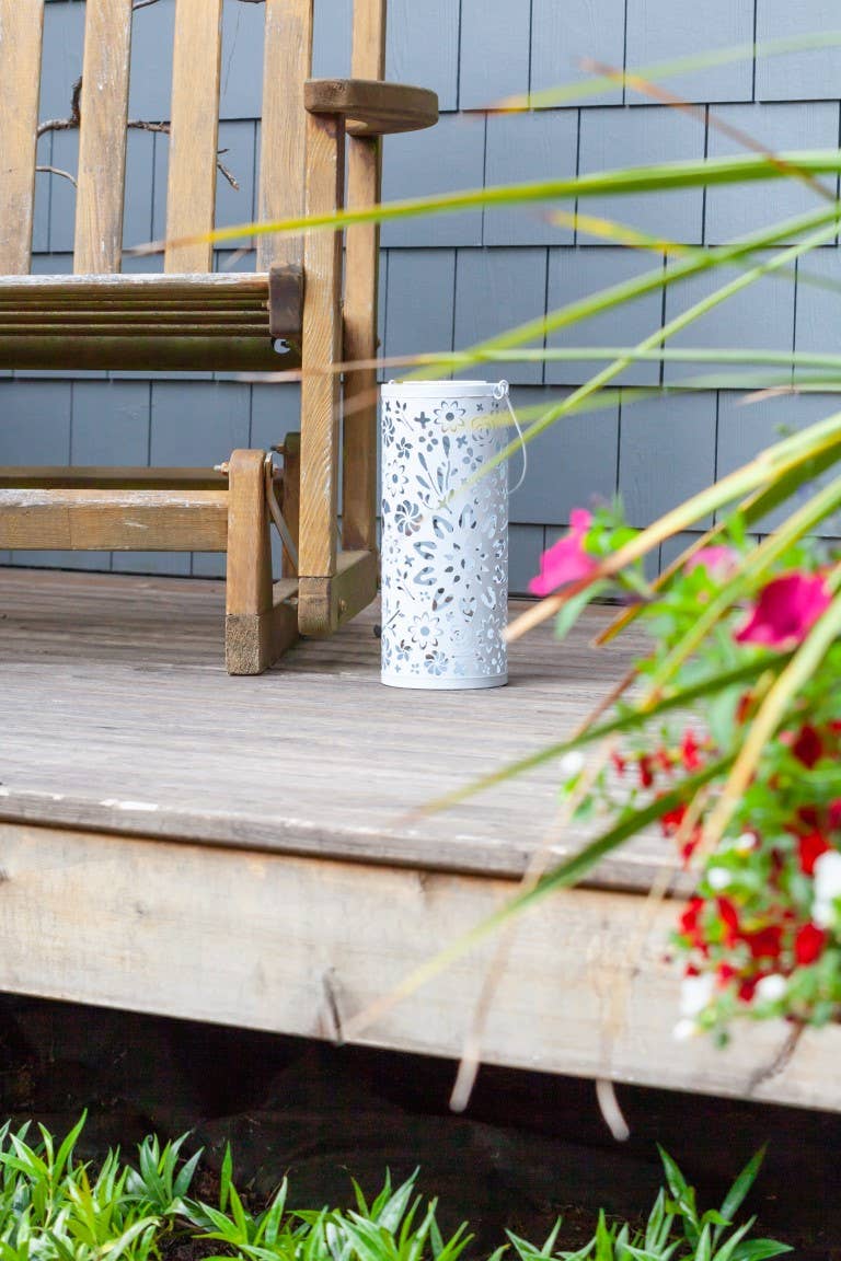 Allsop Home & Garden - Wholesale Outdoor/Lawn Light - Metal Bloom 12" Outdoor Solar Lantern - White3