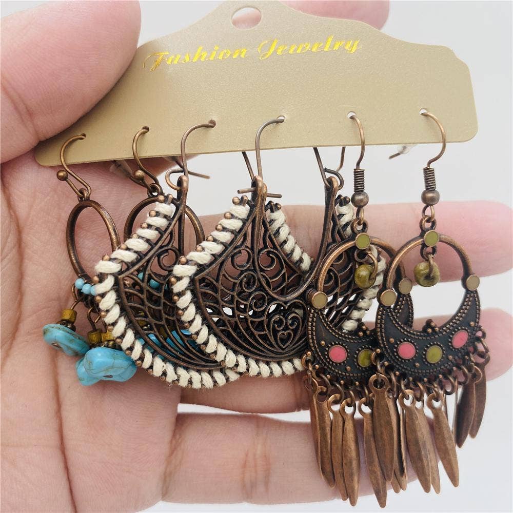 Mio Queena – Engroshandel Smykkesæt – Vintage boheme øreringesæt - BJ2