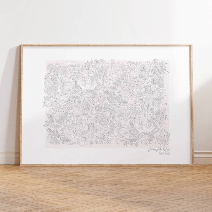 Impresión de Arte de Cisne | Impresión de Arte de El Lago de los Cisnes | Impresión de Arte para Guardería para venta al por mayor de Minibeau
