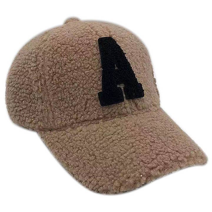 3AM BY H&D ACCESSORIES - Wholesale Baseball Cap - Women's - Letter A Sherpa Baseball Cap2