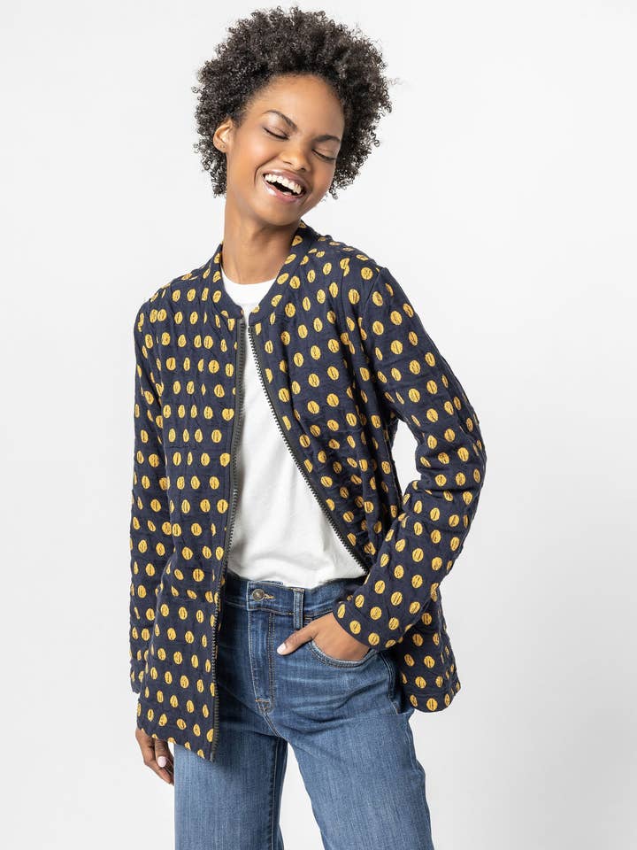Como Spot Weave Zippered Jacket for wholesale by Komil