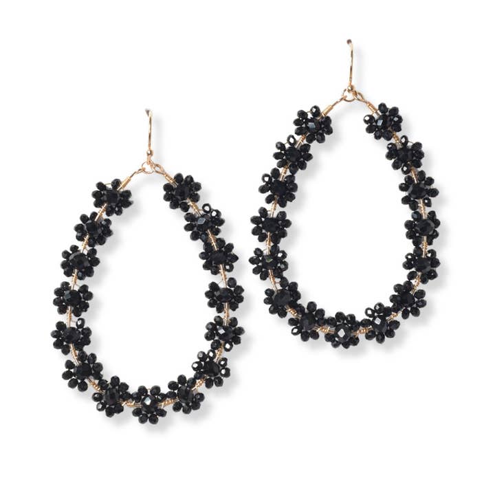 SOPHIA WHOLESALE - Wholesale Dangle Earrings - Dainty flower colorful and gold beaded teardrop ER
