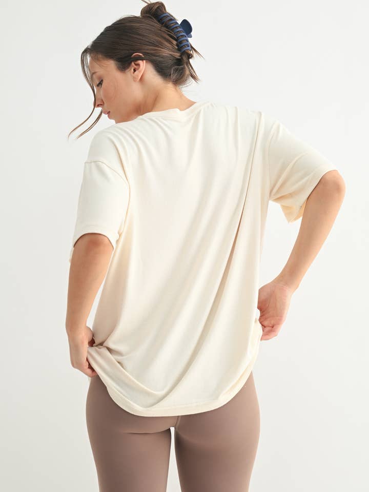 Mono B - Wholesale T-Shirt - Women's - Brushed Hacci Oversized Boyfriend Tee