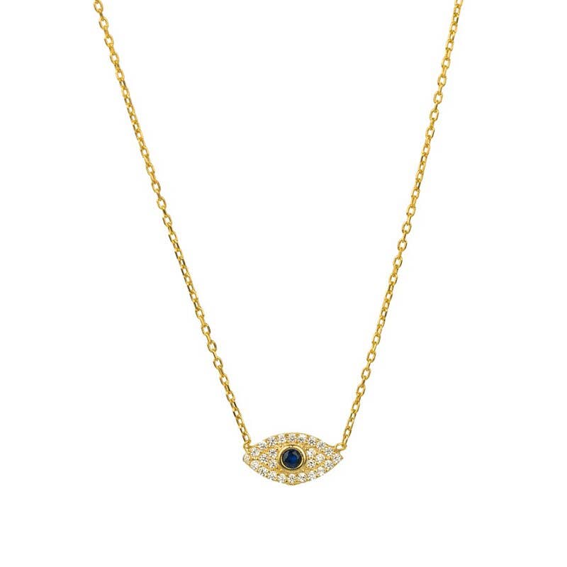 Sacred Sunday - Wholesale Pendant/Charm Necklace - Dainty Evil Eye Charm Necklace with Zircon Stone1