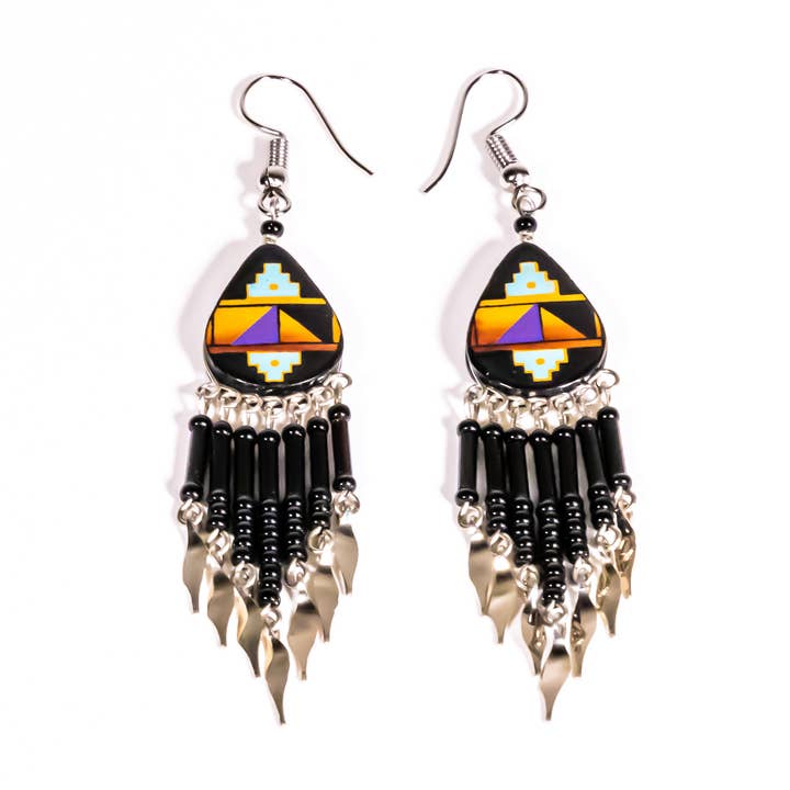Shelley Enterprises Inc. - Wholesale Dangle Earrings - 7601-Painted Earrings, handmade with Czech Beads