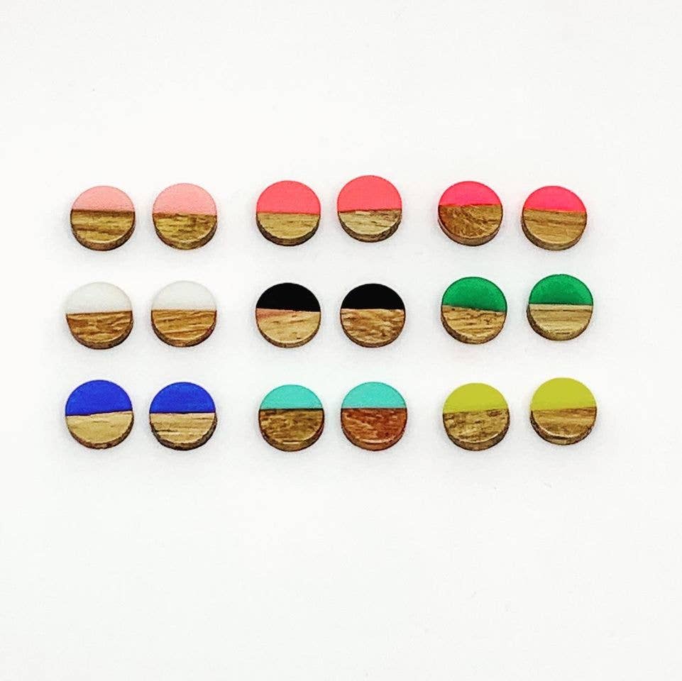 Shantiques Mini Creations – Engroshandel Ørestikkere – Øreringe - Træ Grain Lille Cirkel2