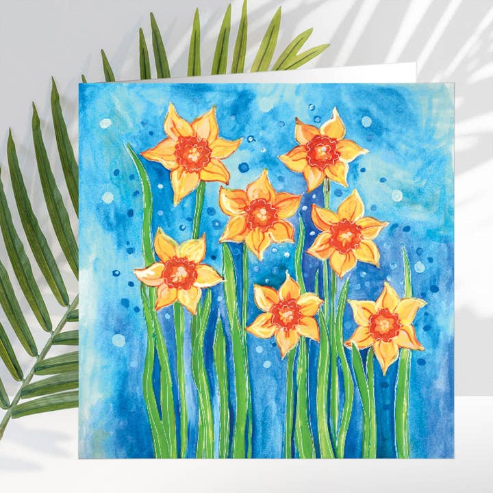 Sunny Daffodils, Packung mit 5 religiösen Osterkarten für den Großhandel von Just Cards Direct