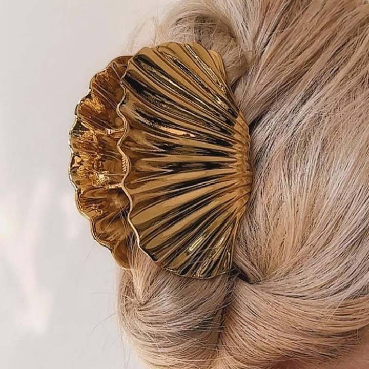 Dipped Shop - Vente Pince à cheveux – femme - Pince à cheveux vintage en forme de coquillage doré DP25D8931