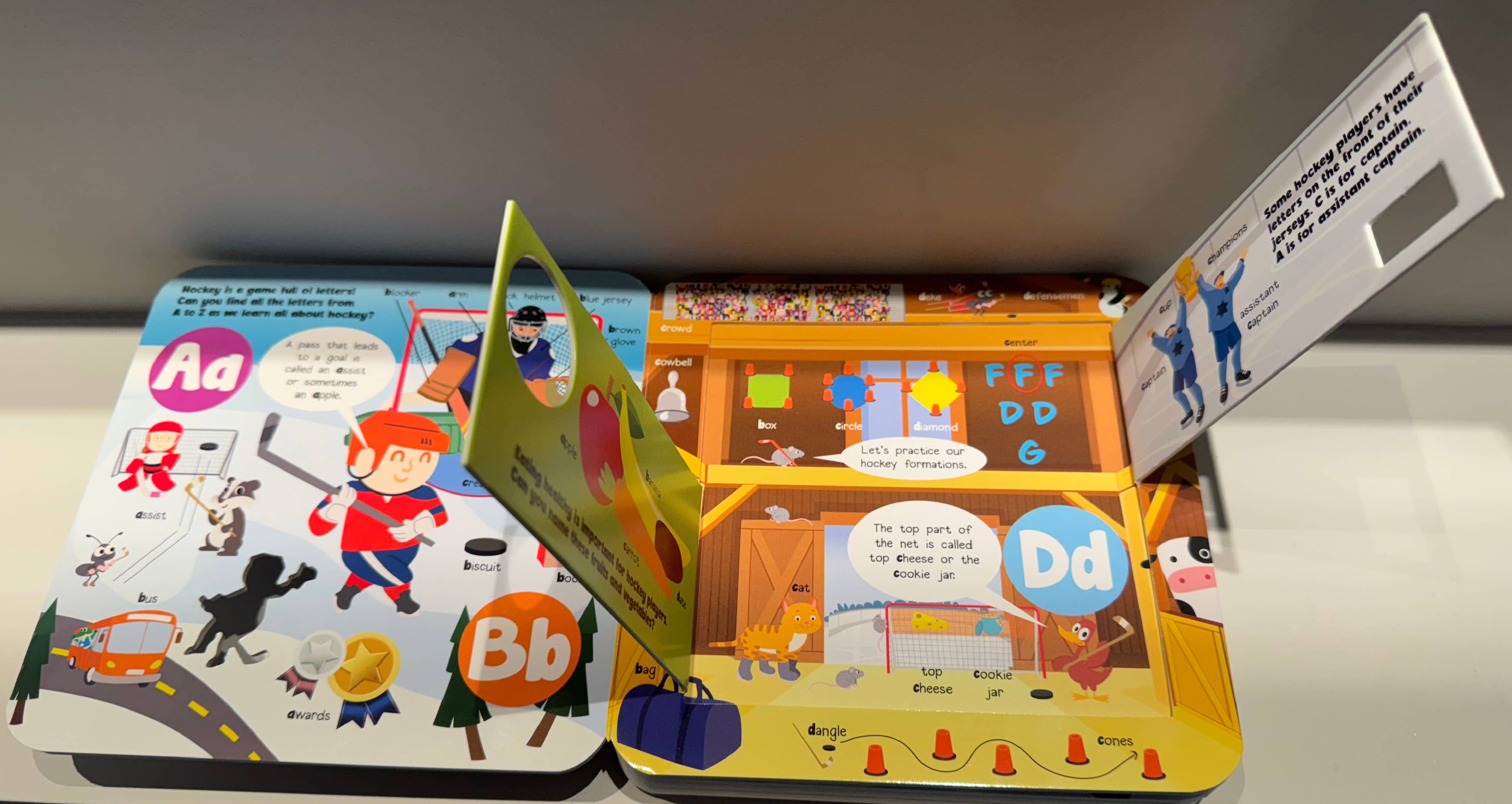 Taffy Tales Inc. - Wholesale Baby & Toddler Book (0-2) - Hockey ABC Fun Flaps (a chunky lift-the-flaps board book)2