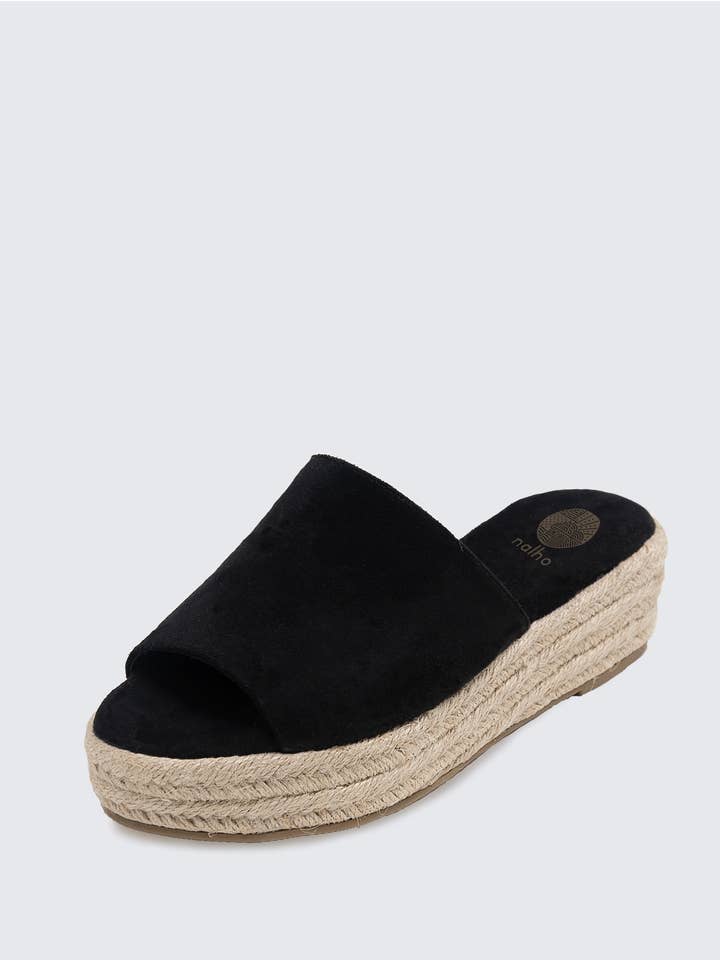 Padma Wedge Espadrille- Black for wholesale on Faire1
