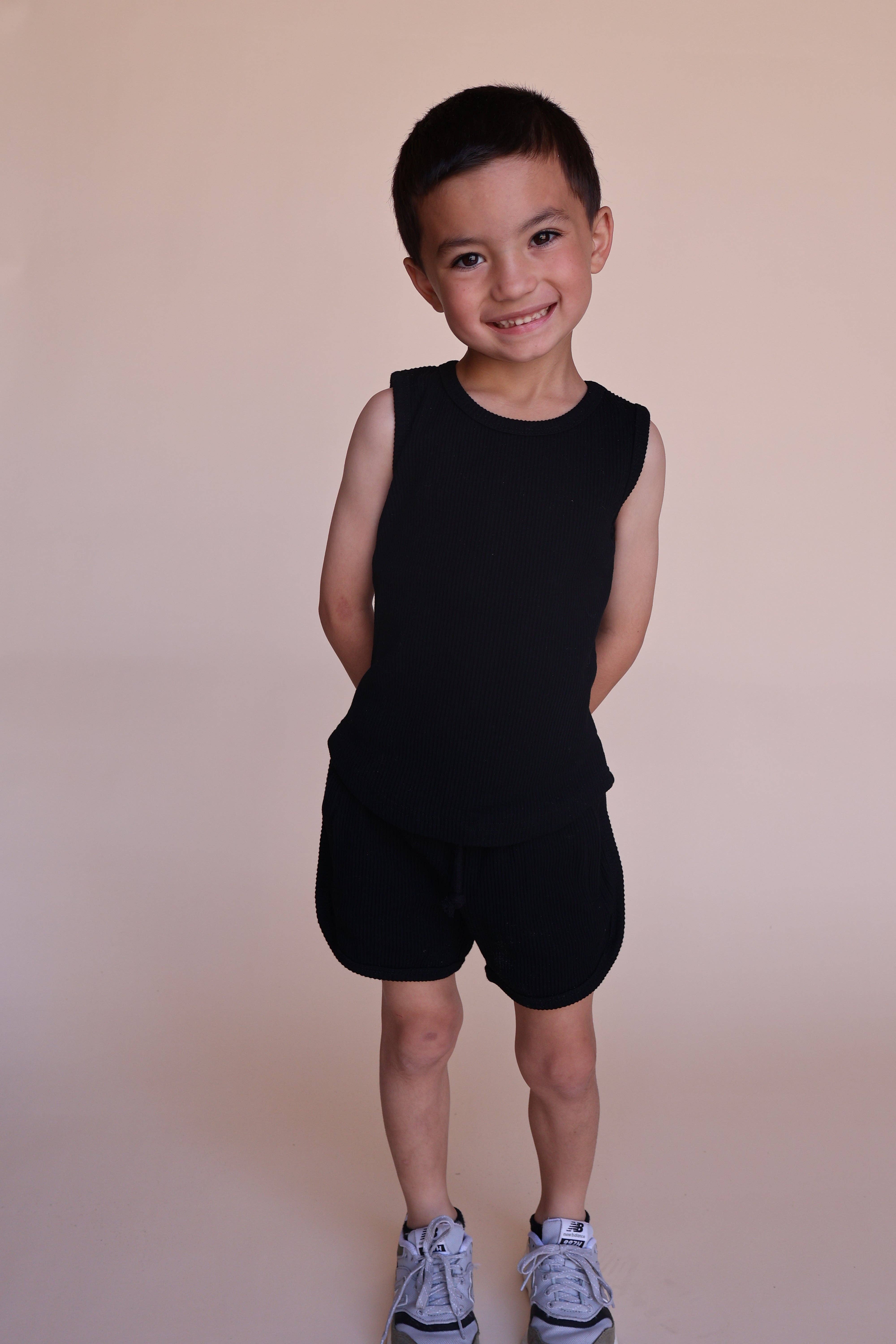 Axel & Rose – wholesale Topp- och shortsset – Barn – Ribbad Tank Short Set1