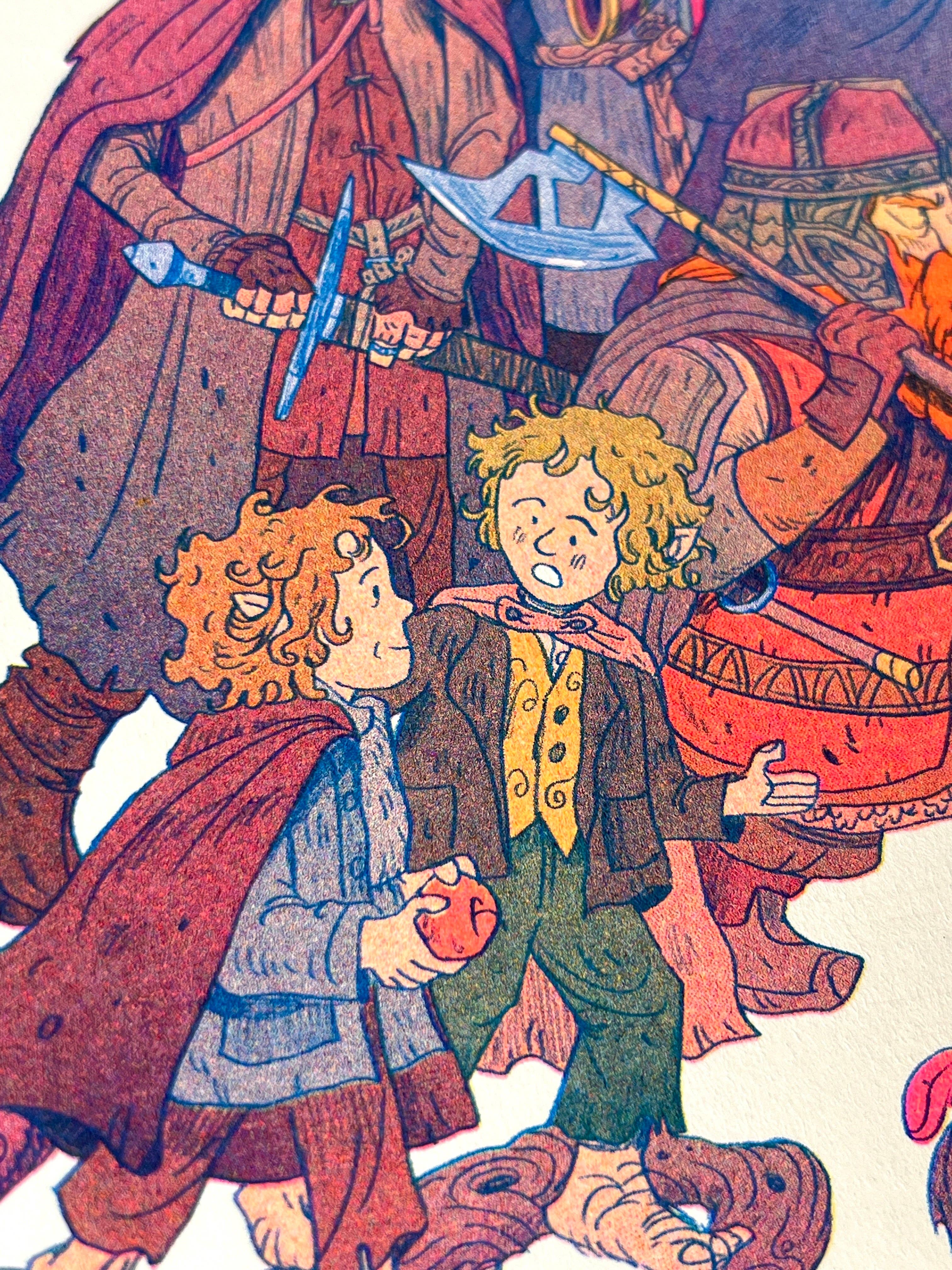 Natalie Andrewson - Vente Affiche d'art - Le Seigneur des Anneaux, Fellowship Print - Petit imprimé riso1