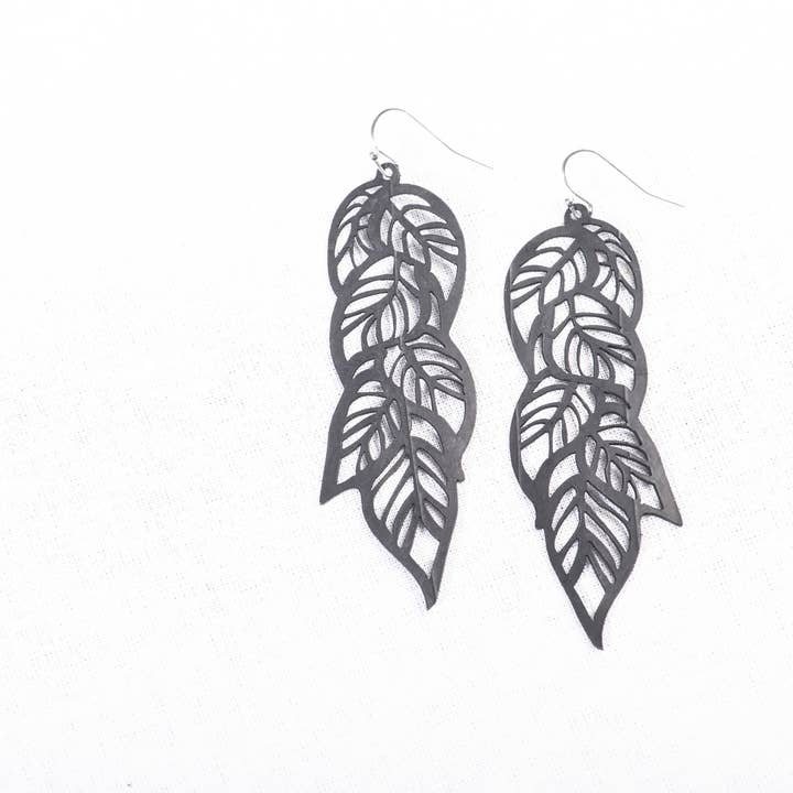 ABD Culture – Engroshandel Hængeøreringe og creoløreringe – Tropiske blade Gummi Øreringe2