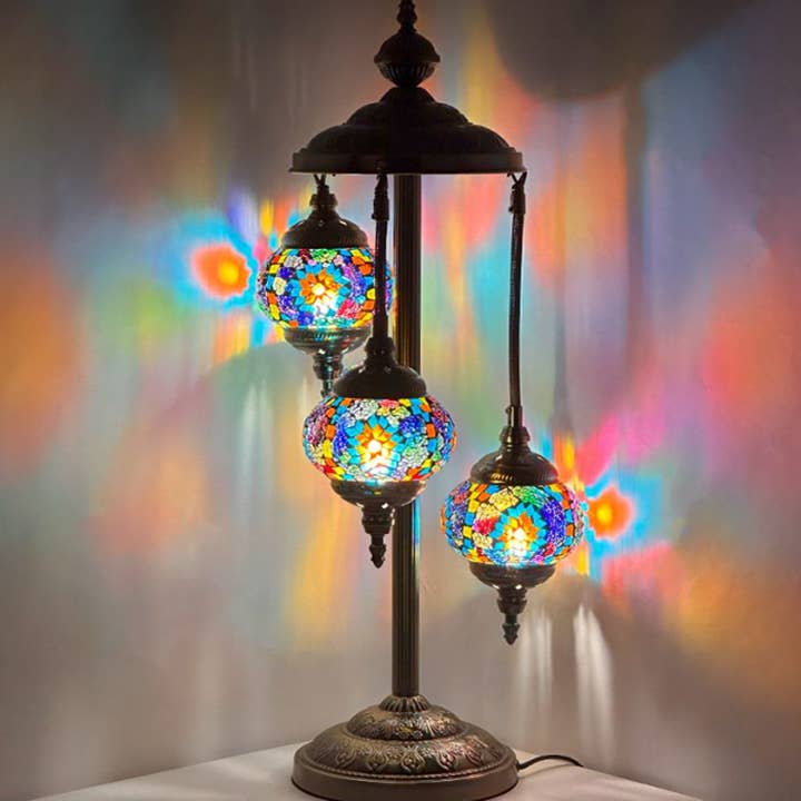 SILVERFEVER vloermozaïeklamp 3-laags veelkleurige bloemen voor wholesale door Silver Fever