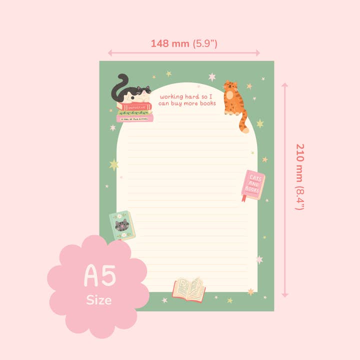 Hopscotch Paper Co. - Wholesale Notepad - Cat Books Notepad – Literature Stationery Gifts5
