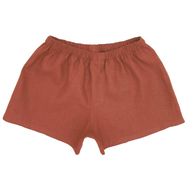 Cinnamon Boxershort Unisex økologisk linned nattøj håndlavet for engroshandel hos DucksnFoxes
