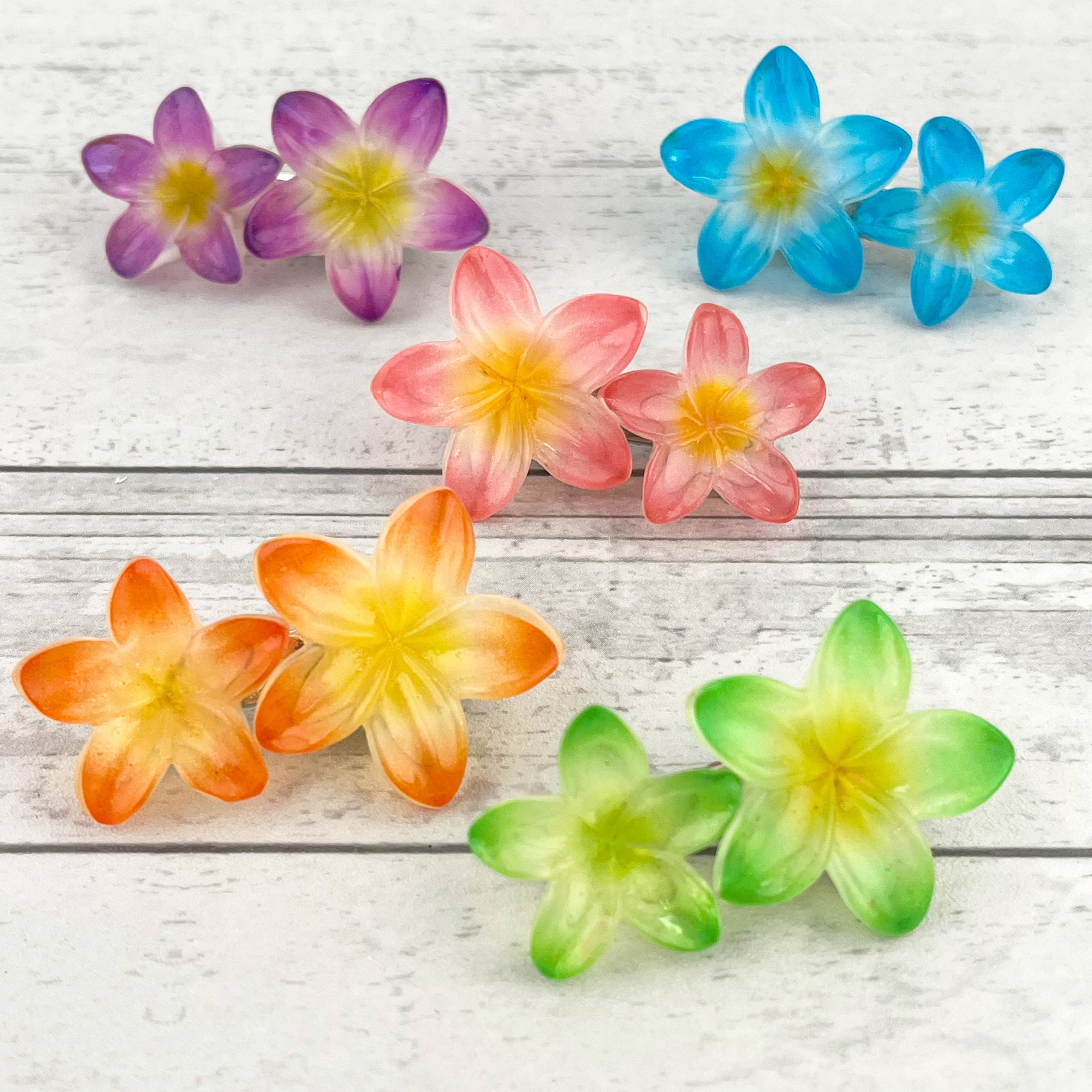 SoapElenGlen - Wholesale Hair Clip - Kids - Plumeria Duckbill Clip, Flower Hair Clip7
