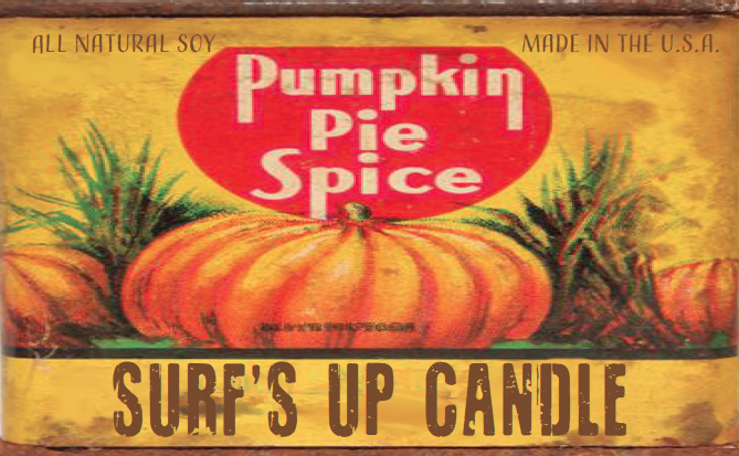 Surfs Up Candle - Vente Bougie en bocal - Bougie à peinture aux épices pour tarte à la citrouille - Collection vintage1