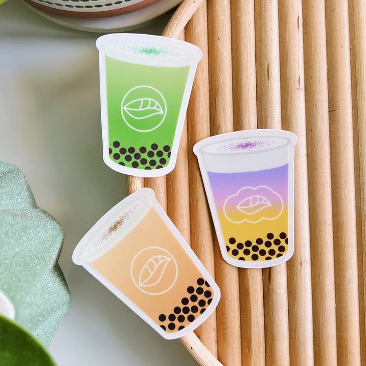 Matcha Paper Co. - Wholesale Sticker - Gradient Boba Clear Vinyl Stickers6