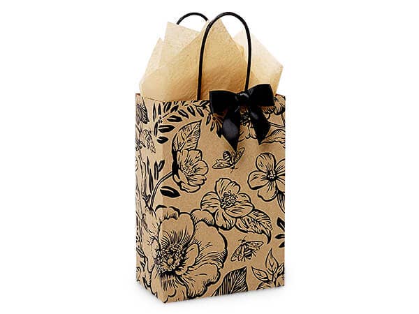 Nashville Wraps - Wholesale Gift Bag - Timeless Floral Kraft Paper Retail Gift Bags0