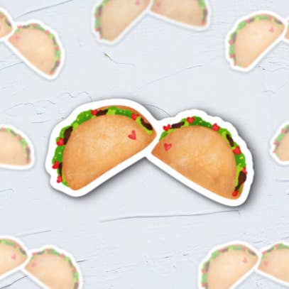 Tacos Waterproof Vinyl Sticker for wholesale by Quirky Latina Co