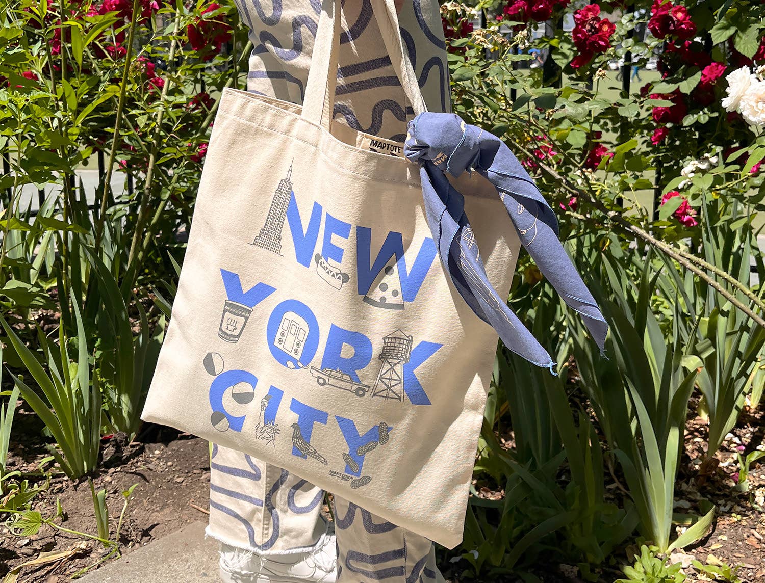 Maptote – Großhandel Lebensmittel-/Einkaufstasche – New York City Lebensmittelgeschäft Schriftart1