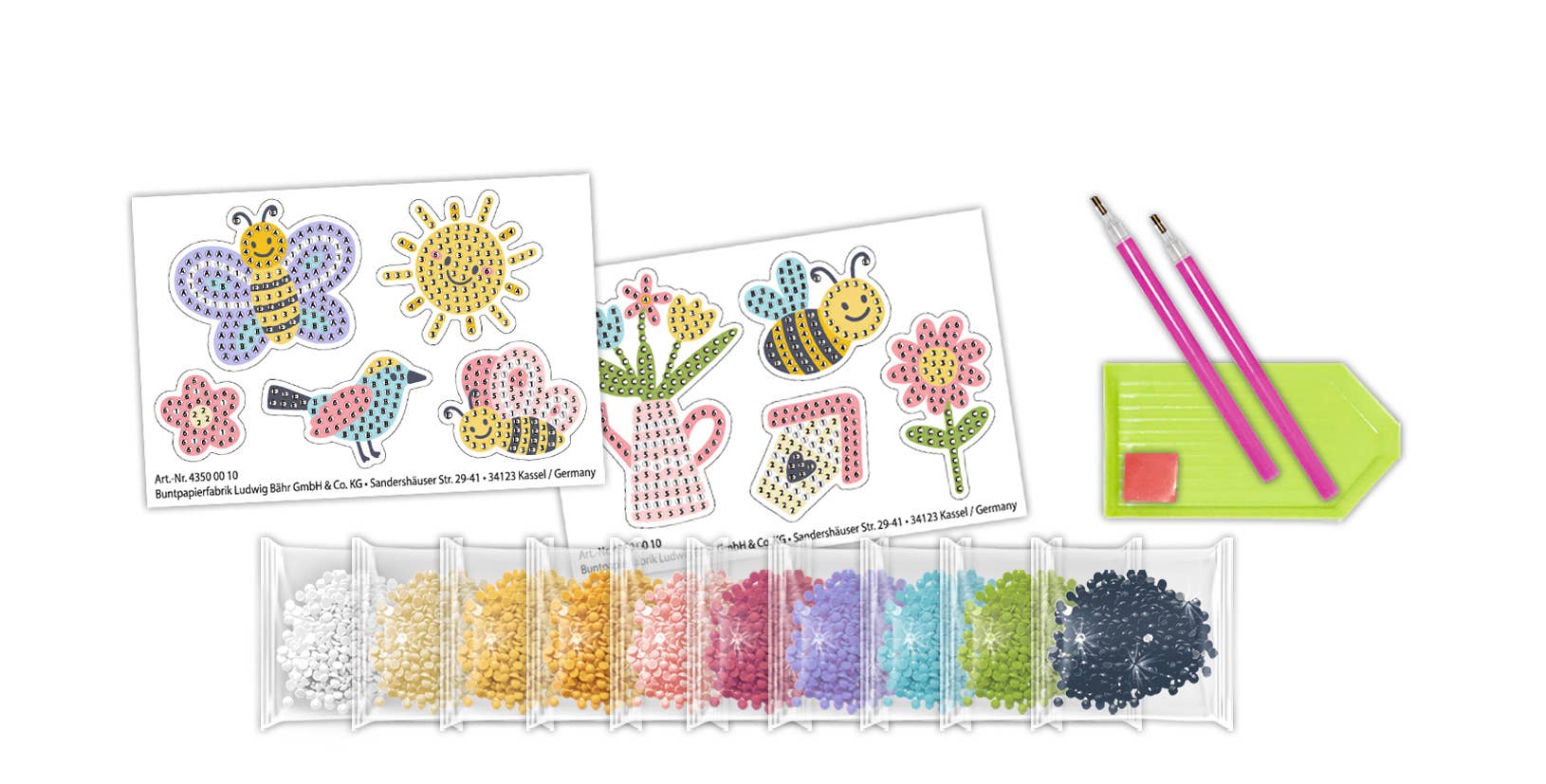 URSUS® / Buntpapierfabrik Ludwig Bähr GmbH & Co. KG – Engroshandel DIY-hobbysæt – Diamond painting-klistermærker 'Garden'2