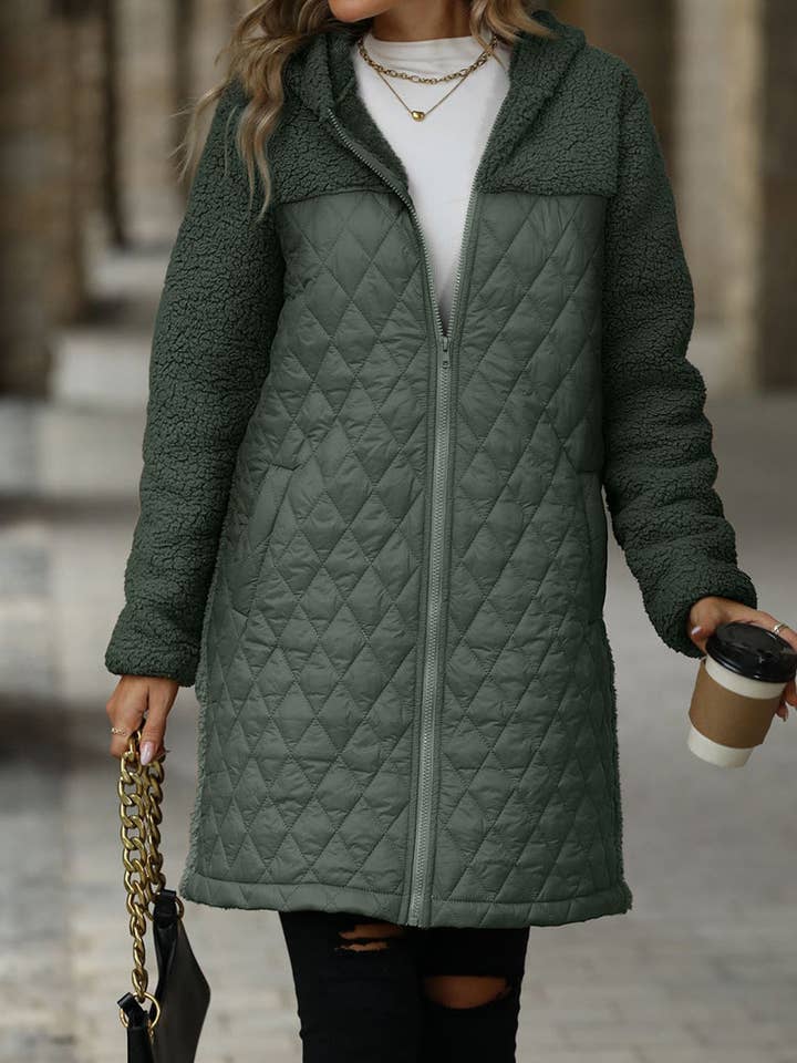 safistyle - Wholesale Coat - Women's - Loose-Fit Hooded Zipper Fleece Coat5