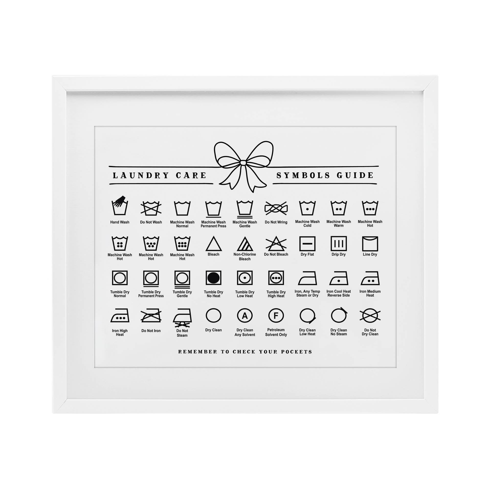 Stupell Industries - Wholesale Wall Sign - Laundry Care Symbols Guide - Print Under Glass Wall Art13