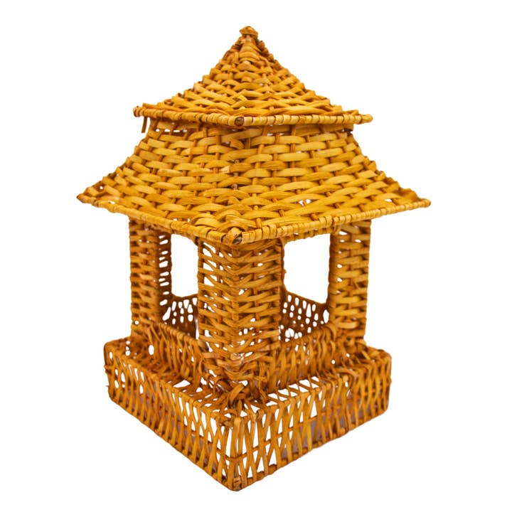 Ro’Table NYC - Wholesale Decorative Tabletop Object - Natural Rattan Pagoda Set - 1 Large & 1 Small9