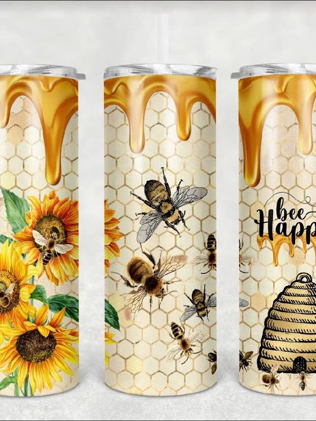 20oz Bee Happy Tumbler för wholesale av Creative Queen Boutique