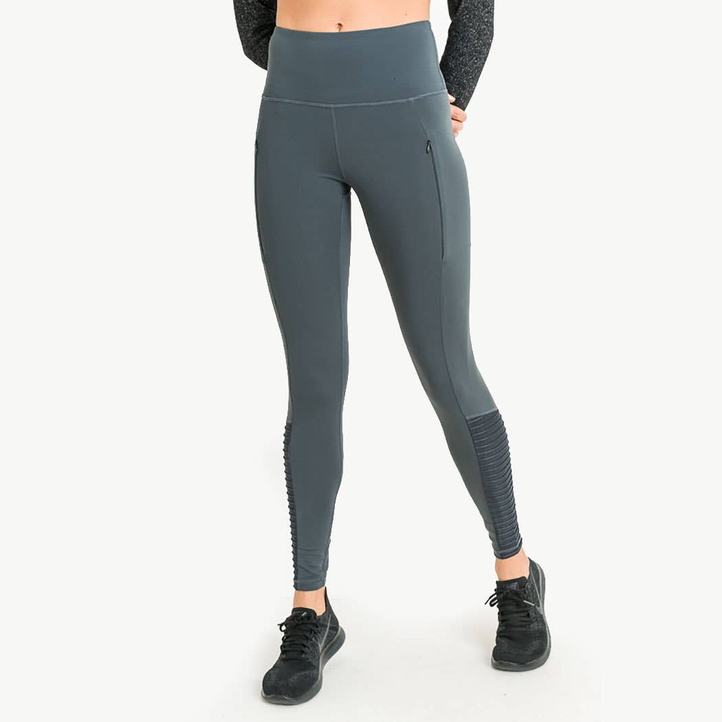 Mono B – wholesale Athletic/lounge leggings – Women's – Highwaist Zipper Pocket Moto Mesh Full Leggings2