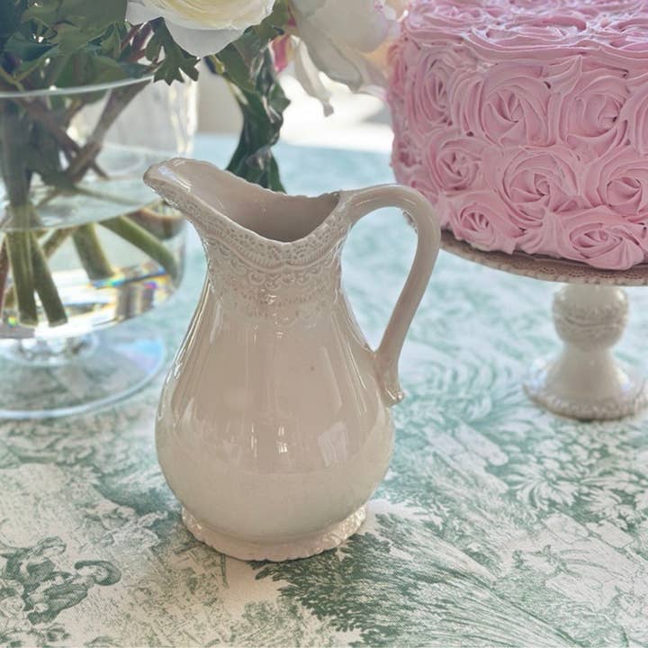 Arte Italica & Crown Linen Designs - Wholesale Pitcher - Finezza Cream Small Pitcher - New