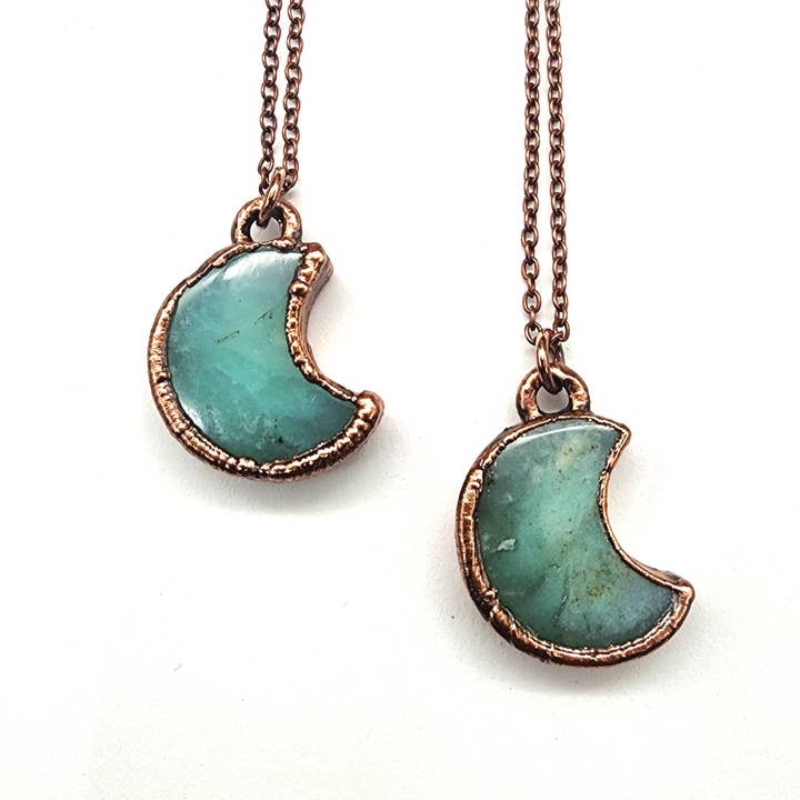MergingMetals - Wholesale Pendant/Charm Necklace - Petite Chrysoprase Crescent Moon Necklace1