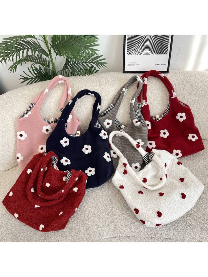 Cosbai - Pluchen Schoudertas met Bloemenpatroon voor wholesale door Funkyrel® Atzbranding Limited