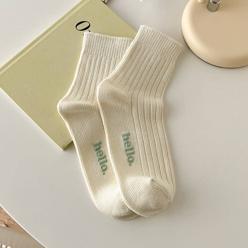 Dipped Shop - Wholesale Socks - Women's - Candy Color Simple Letter Soft Socks DP25A4526