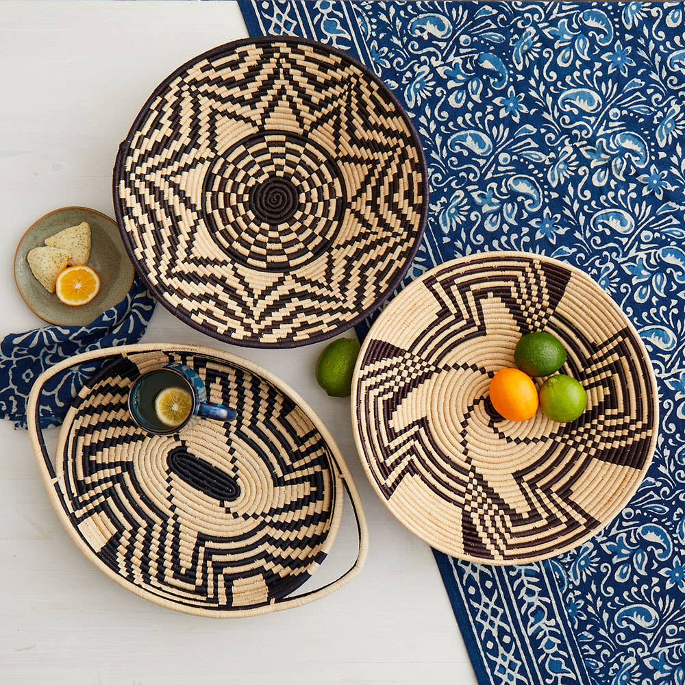 SERRV International - Vente Décoration murale - Panier Swirl noir1